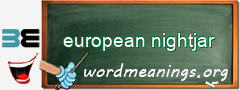 WordMeaning blackboard for european nightjar